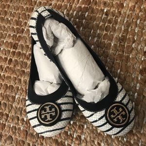Tory Burch Caroline 2 striped ballet flats